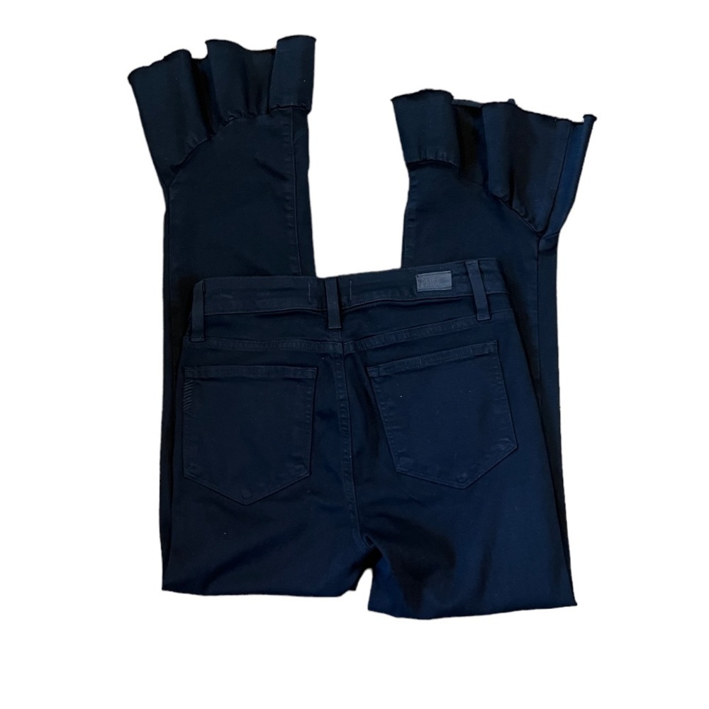 Paige Flora‎ Raw Hem Hem Straight Leg Flounce Jeans Women’s  Size 28 NWT - Picture 8 of 11